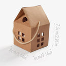 25pcs Small House Cookie Candy Box Portable Paper Gift Packing Box Party Favor - White