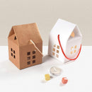 25pcs Small House Cookie Candy Box Portable Paper Gift Packing Box Party Favor - White