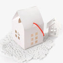 25pcs Small House Cookie Candy Box Portable Paper Gift Packing Box Party Favor - White