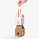 25pcs Small House Cookie Candy Box Portable Paper Gift Packing Box Party Favor - White