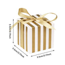 100Pcs Square Favour Boxes with Ribbon Wedding Birthday Party Decorative Gift Box - Black