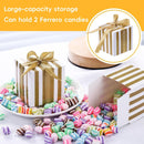 100Pcs Square Favour Boxes with Ribbon Wedding Birthday Party Decorative Gift Box - Gold