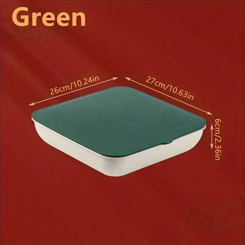 Plastic Fruit Plate Candy Box Dried Fruit Storage Box Snacks Nuts Tray Holder - Green