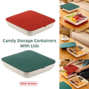 Plastic Fruit Plate Candy Box Dried Fruit Storage Box Snacks Nuts Tray Holder - Green