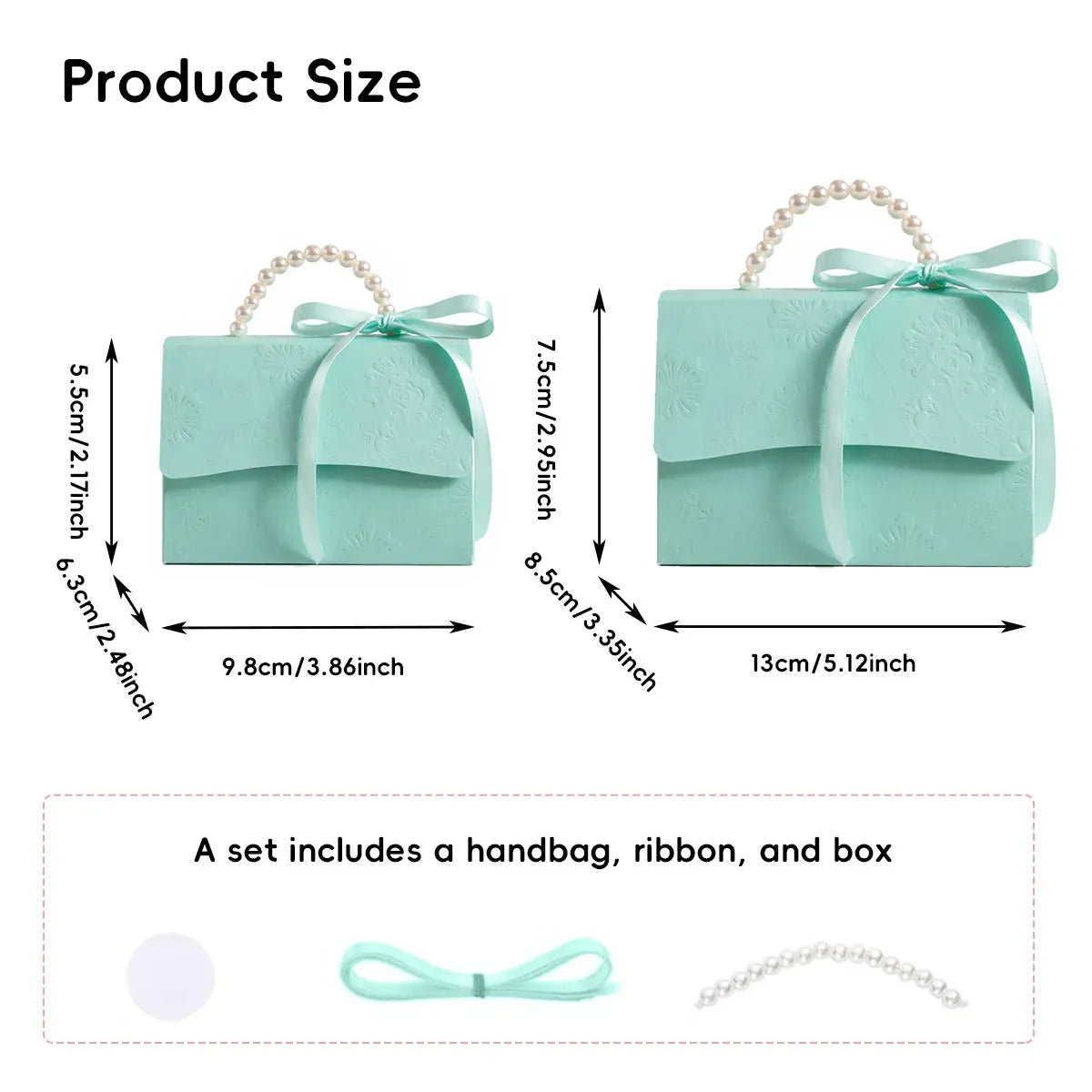 20pcs Pearl Handle Gift Box Set Wedding Favour Candy Box Party Packaging - S