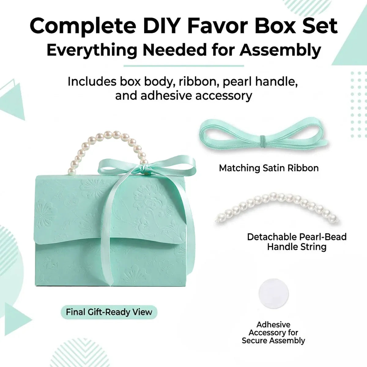 20pcs Pearl Handle Gift Box Set Wedding Favour Candy Box Party Packaging - S