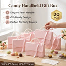 20pcs Pink Pearl Handle Gift Box Set Wedding Favour Candy Party Packaging - L