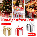 100Pcs Square Favour Boxes with Ribbon Wedding Birthday Party Decorative Gift Box - Red