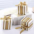 100Pcs Square Favour Boxes with Ribbon Wedding Birthday Party Decorative Gift Box - Red