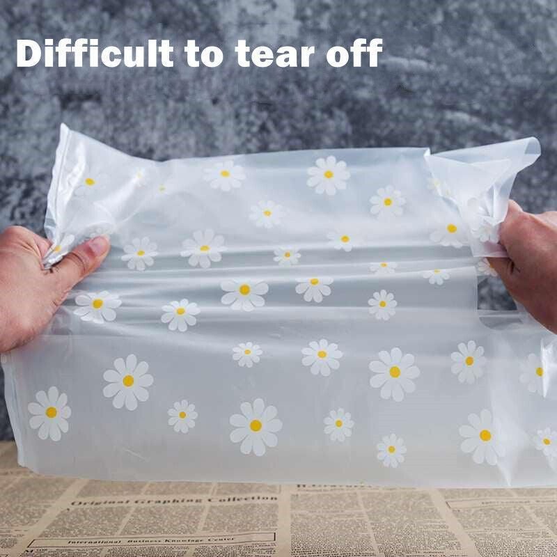100Pcs Clear Daisy Cookie Bags with Handle - Party Candy Packaging - Daisy