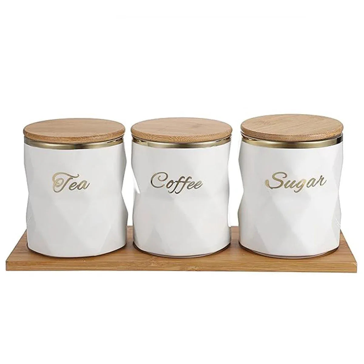 Ceramic Sealed Storage Jar Kitchen Spice Coffee Tea Container Airtight Canister - White