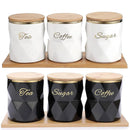 Ceramic Sealed Storage Jar Kitchen Spice Coffee Tea Container Airtight Canister - White