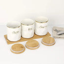 Ceramic Sealed Storage Jar Kitchen Spice Coffee Tea Container Airtight Canister - White