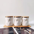 Ceramic Sealed Storage Jar Kitchen Spice Coffee Tea Container Airtight Canister - White