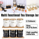 Ceramic Sealed Storage Jar Kitchen Spice Coffee Tea Container Airtight Canister - White