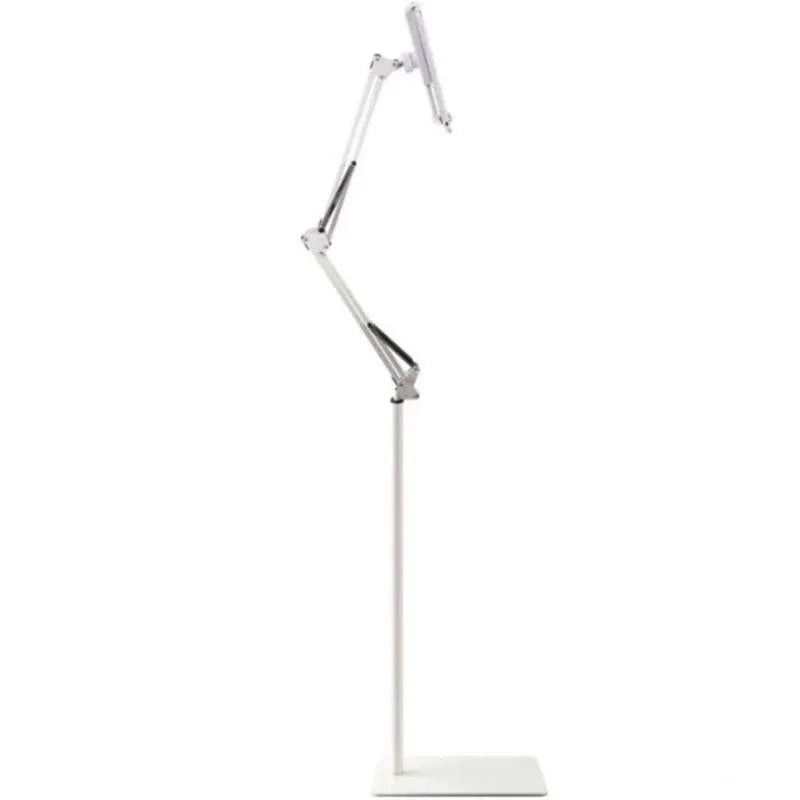 Hands Free Floor Stand Adjustable Bed Clip Holder For Tablet iPad iPhone Switch - 175cm White(Floor Cantilever Stand