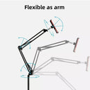 Hands Free Floor Stand Adjustable Bed Clip Holder For Tablet iPad iPhone Switch - 175cm White(Floor Cantilever Stand