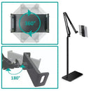 Hands Free Floor Stand Adjustable Bed Clip Holder For Tablet iPad iPhone Switch - 175cm White(Floor Cantilever Stand