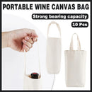 10pcs Portable Wine Bag Canvas Burlap Bottle Packing Holder for Gift Storage - 30x15x8cm