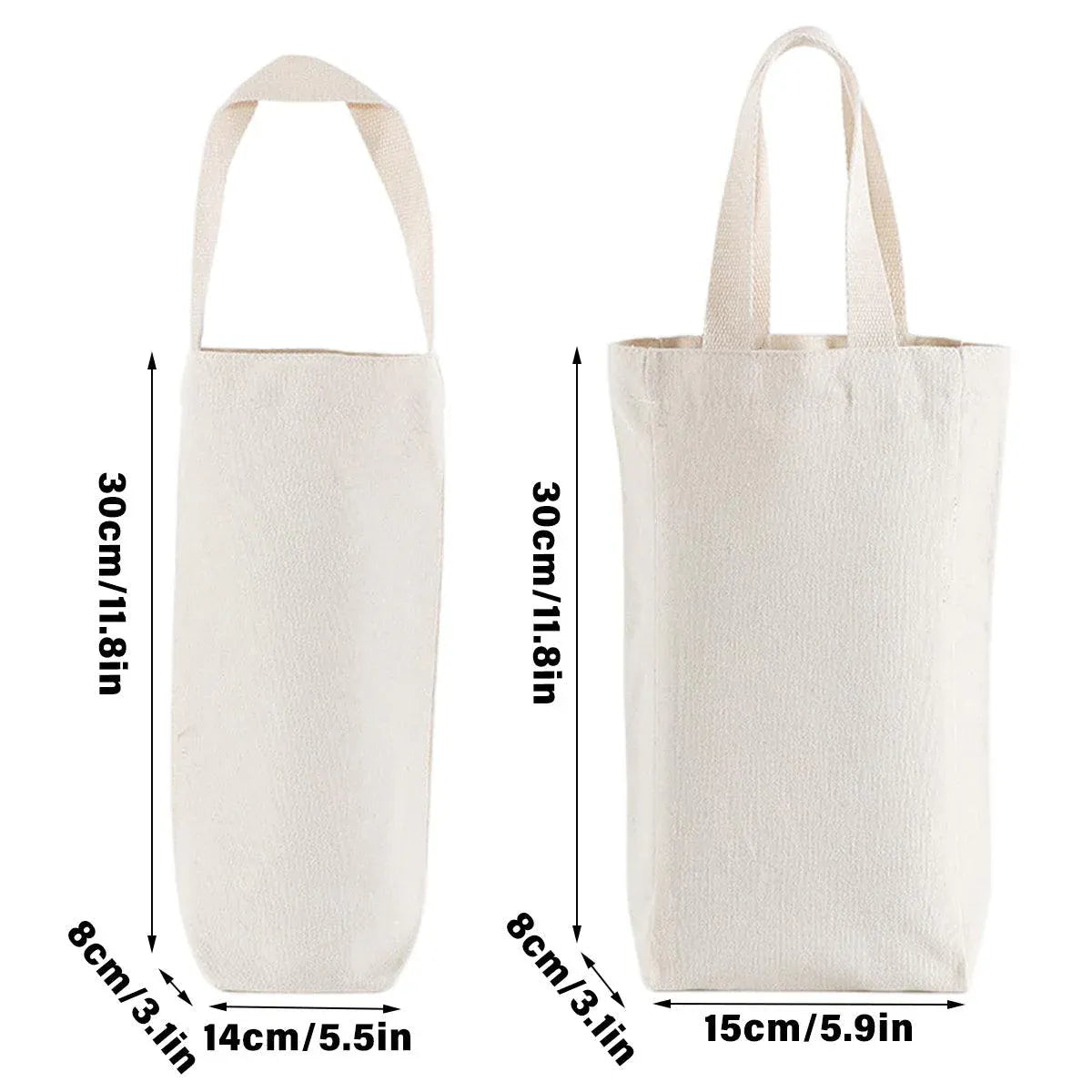 10pcs Portable Wine Bag Canvas Burlap Bottle Packing Holder for Gift Storage - 30x15x8cm
