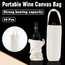 10pcs Portable Wine Bag Canvas Burlap Bottle Packing Holder for Gift Storage - 30x15x8cm