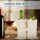 10PCS Double Bottle Wine Canvas Gift Bags with Handles for Party
