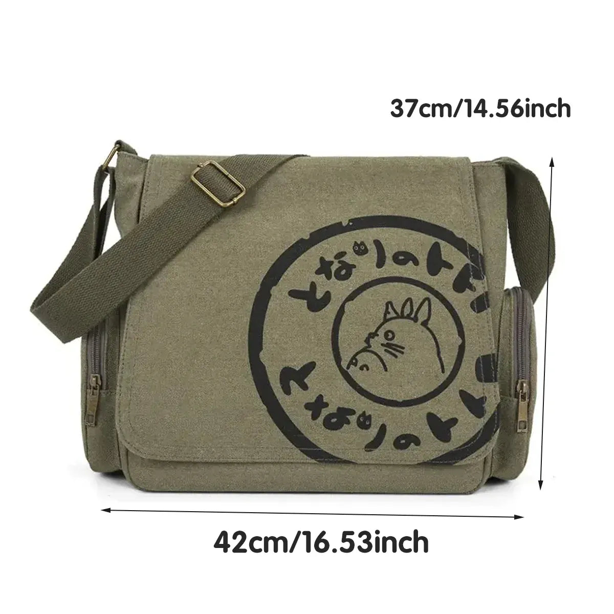 Canvas Shoulder Messenger Bag Large Capacity Travel Laptop Crossbody Bag