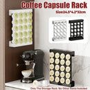 Wall Mounted Coffee Capsule Storage Rack SpaceSaving for Kitchen Cafe Countertop - Black