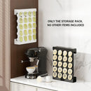 Wall Mounted Coffee Capsule Storage Rack SpaceSaving for Kitchen Cafe Countertop - Black