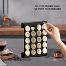 Wall Mounted Coffee Capsule Storage Rack SpaceSaving for Kitchen Cafe Countertop - Black