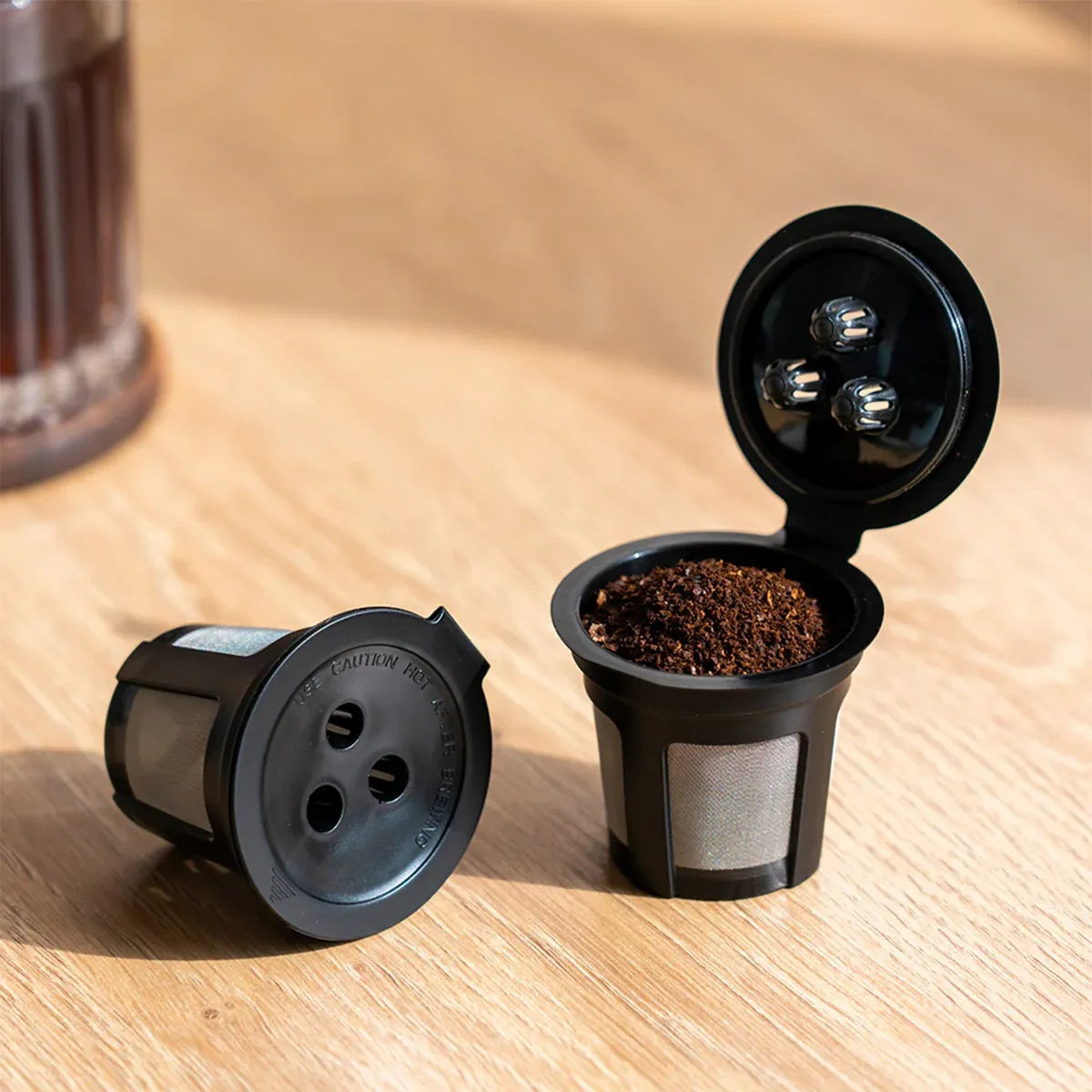 4PCS 3 Hole K-Cup Coffee Capsule Coffee Maker Reusable Filter For Keurig Brewers