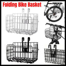 Foldable Bicycle Basket Front and Rear Hanging Storage Rack Bike Accessories - Black