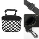 Hanging Backseat Storage Organiser Box for Car Rubbish and Essentials - Black and white