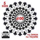 100pcs Car Trim Clip Set PP Push Rivets for Toyota Lexus Bumper Fender Repair