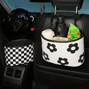 Hanging Backseat Storage Organiser Box for Car Rubbish and Essentials - Flower