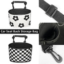 Hanging Backseat Storage Organiser Box for Car Rubbish and Essentials - Flower