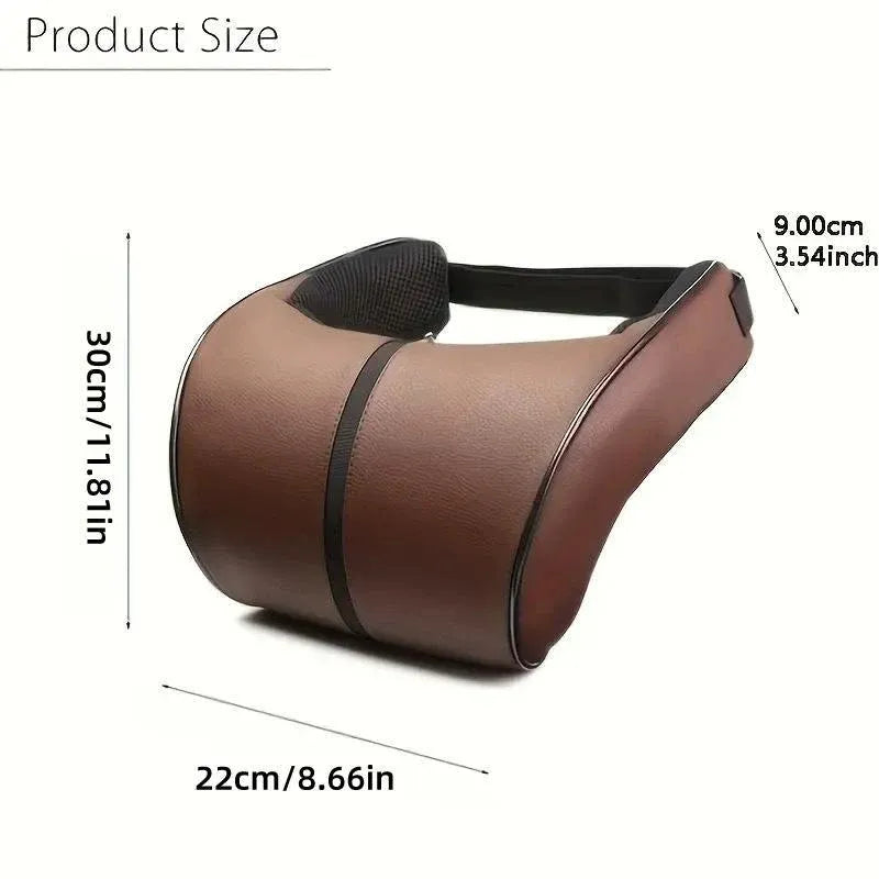 Car Headrest Neck Pillow for Comfortable Travel Support Memory Foam Car Pillow - Black