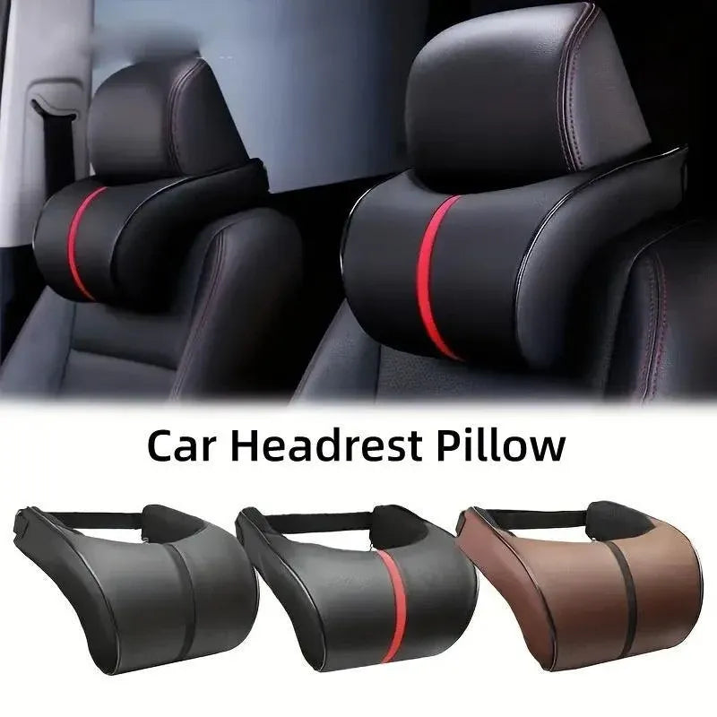 Car Headrest Neck Pillow for Comfortable Travel Support Memory Foam Car Pillow - Black