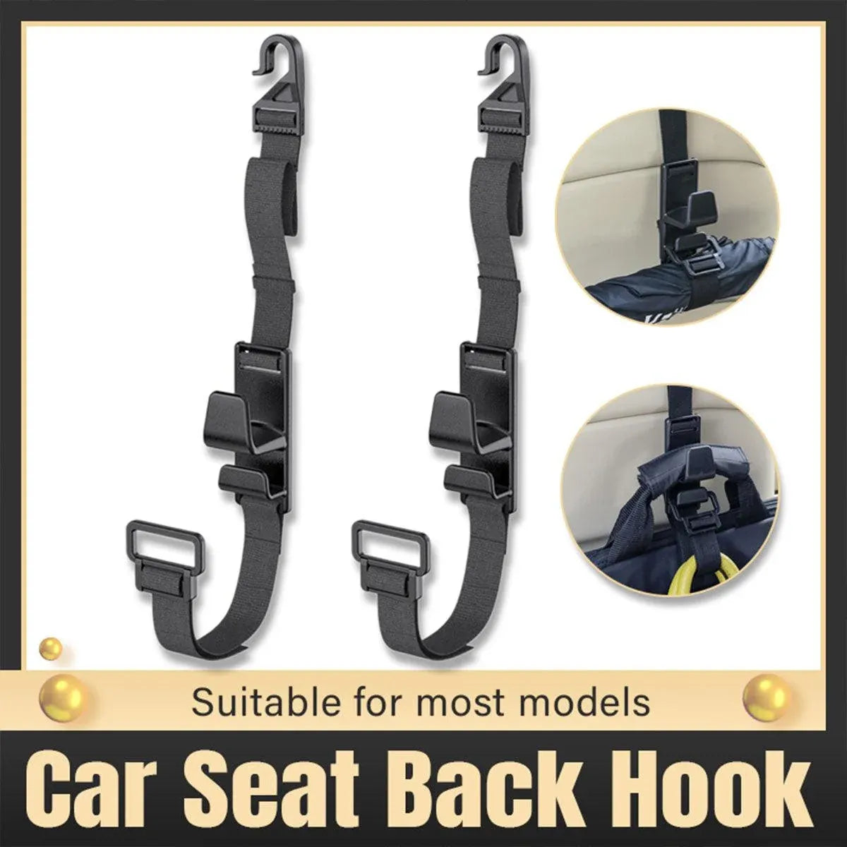 2pcs Car Hooks Seat Back Hooks Multifunctional Vehicle Storage Organizer Hanger
