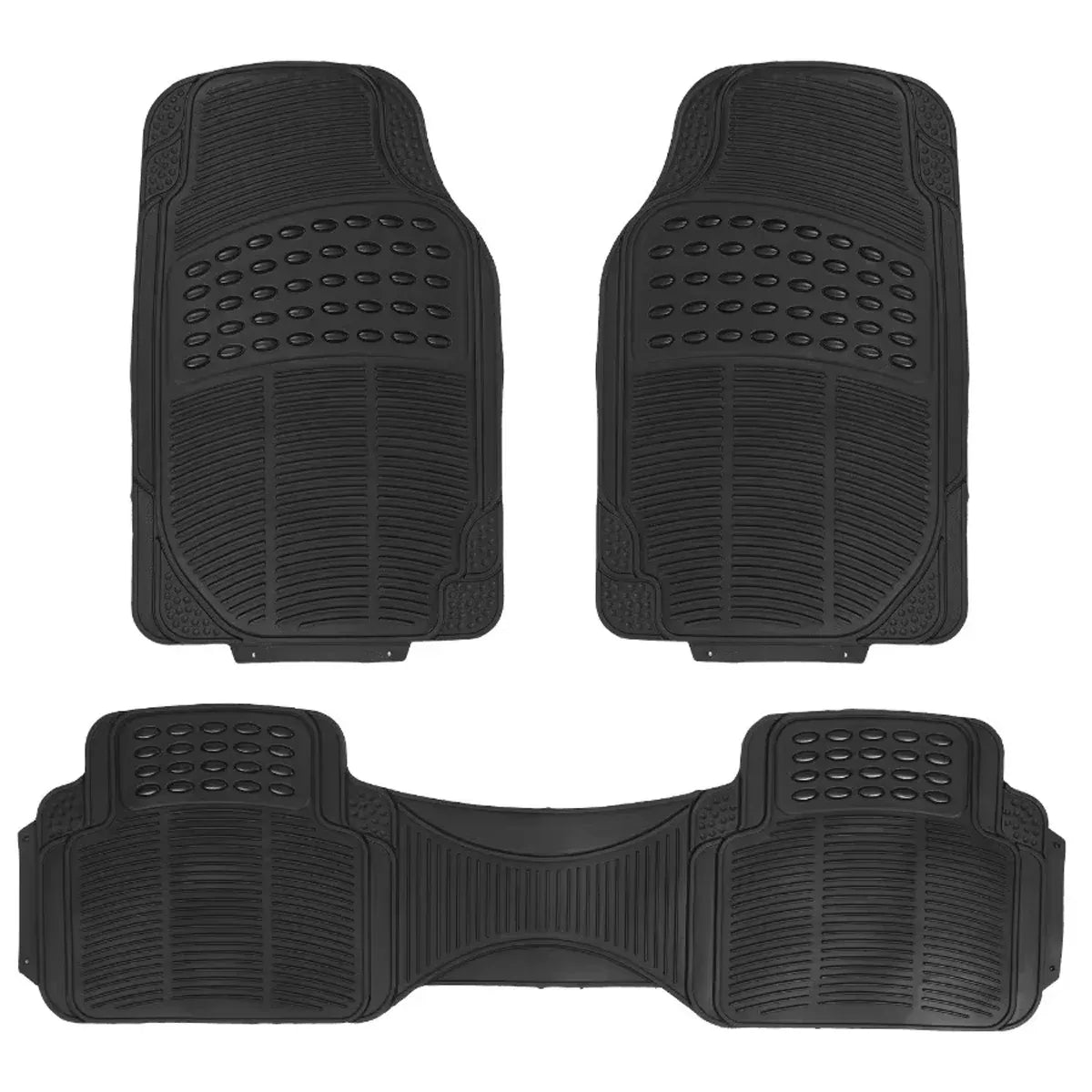 PVC Waterproof Non-Slip Universal Mat Set 3 Pieces Durable Easy Clean for Car