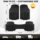 PVC Waterproof Non-Slip Universal Mat Set 3 Pieces Durable Easy Clean for Car