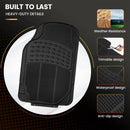 PVC Waterproof Non-Slip Universal Mat Set 3 Pieces Durable Easy Clean for Car