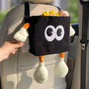 2in1 Car Wastebasket and Tissue Box Multifunctional Car Storage Bucket Organizer - Brown
