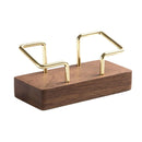 Business Card Holder Organizer Desk Display Stand Wooden Card Storage Box - Coffee