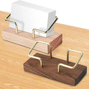 Business Card Holder Organizer Desk Display Stand Wooden Card Storage Box - Coffee