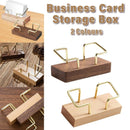 Business Card Holder Organizer Desk Display Stand Wooden Card Storage Box - Coffee