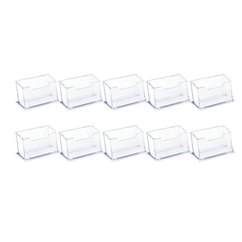 10 X Clear PMMA Business Card Holders for Desktop Display - 10PCS