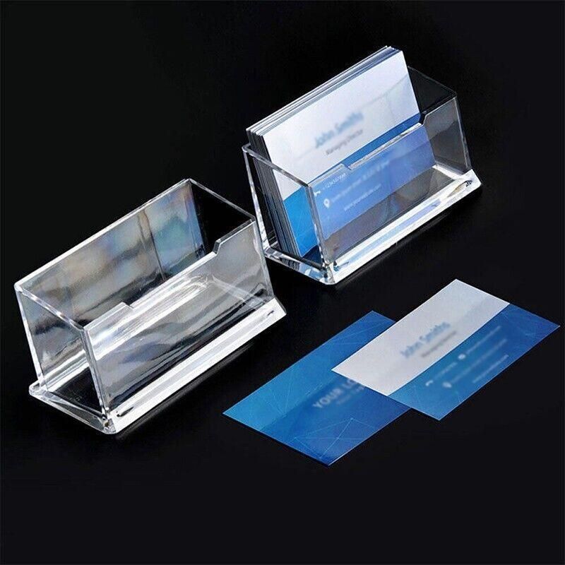10 X Clear PMMA Business Card Holders for Desktop Display - 10PCS