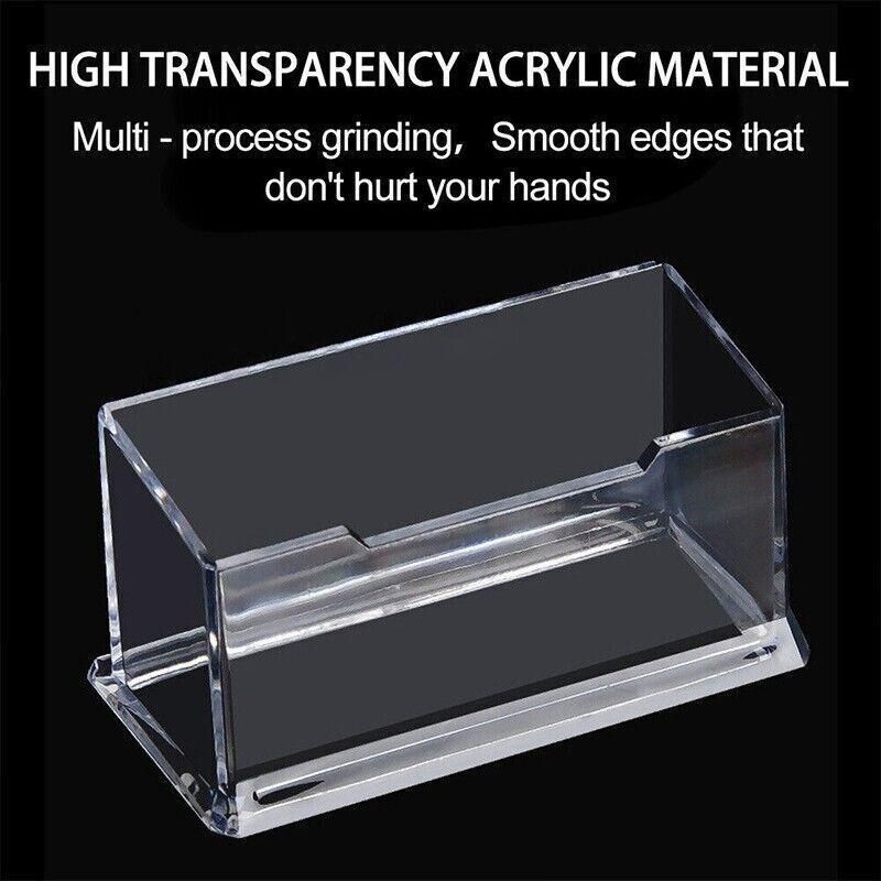 10 X Clear PMMA Business Card Holders for Desktop Display - 10PCS