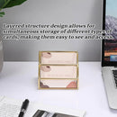 Metal Business Card Holder Desk Display Stand Gold Name Card Organizer 2 Slots